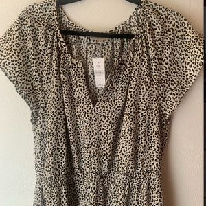 NWT Loft Cheetah Print Ruffle Midi Dress